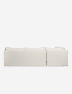 Back of the Winona Ivory Performance Fabric armless left-facing sectional sofa
