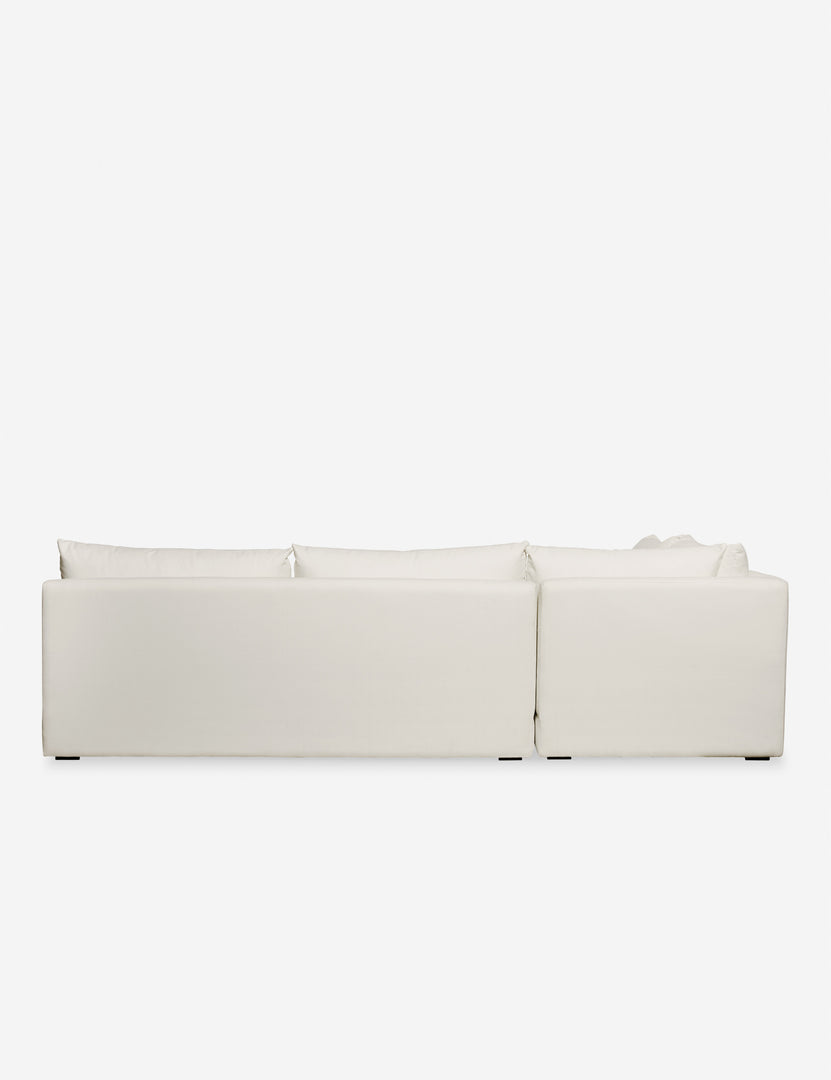 #color::ivory-performance-fabric #configuration::left-facing | Back of the Winona Ivory Performance Fabric armless left-facing sectional sofa
