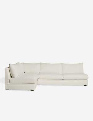 Winona Ivory Performance Fabric upholstered armless left-facing sectional sofa