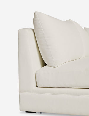 Left-side of the Winona Ivory Performance Fabric armless left-facing sectional sofa