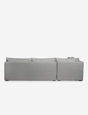 Back of the Winona Gray Performance Fabric armless left-facing sectional sofa