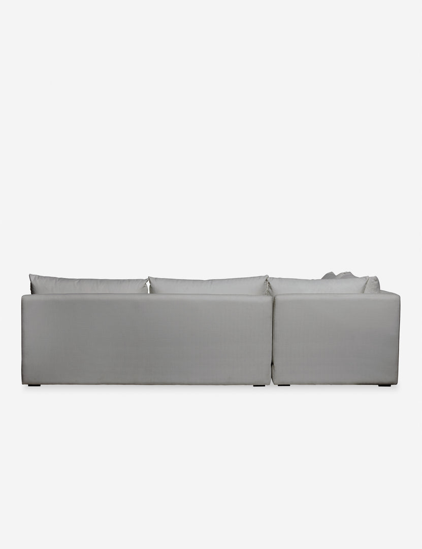 #color::gray-performance-fabric #configuration::left-facing | Back of the Winona Gray Performance Fabric armless left-facing sectional sofa