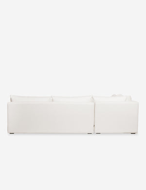 Back of the Winona Ivory Linen armless left-facing sectional sofa