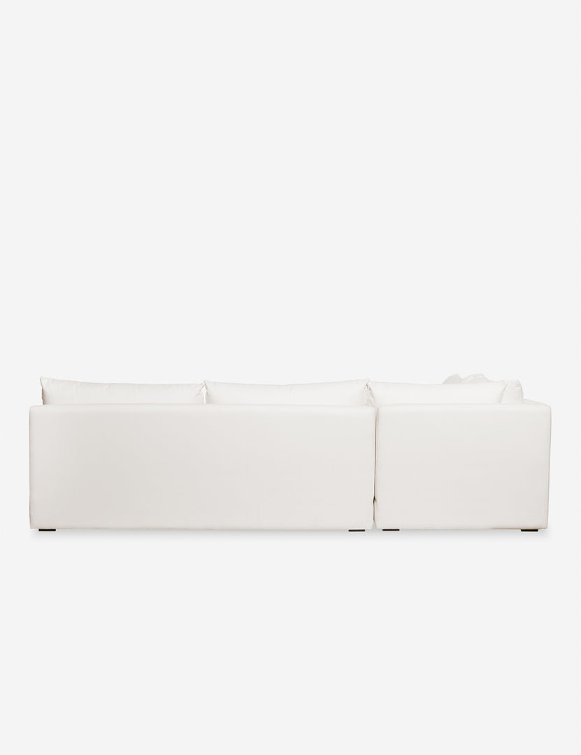 #color::ivory-linen #configuration::left-facing | Back of the Winona Ivory Linen armless left-facing sectional sofa