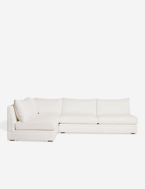 Winona Ivory Linen upholstered armless left-facing sectional sofa