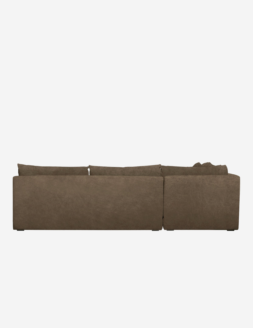 #color::toffee-velvet #configuration::left-facing | Back of the Winona Toffee Brown Velvet armless left-facing sectional sofa