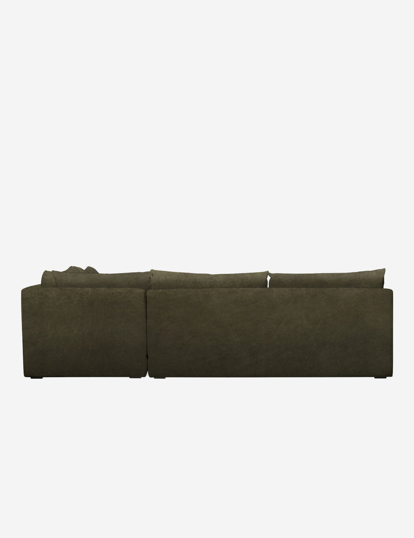 #color::balsam-velvet #configuration::right-facing | Back of the Winona Balsam Green Velvet armless right-facing sectional sofa