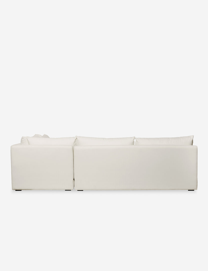 #color::ivory-performance-fabric #configuration::right-facing | Back of the Winona Ivory Performance Fabric armless right-facing sectional sofa