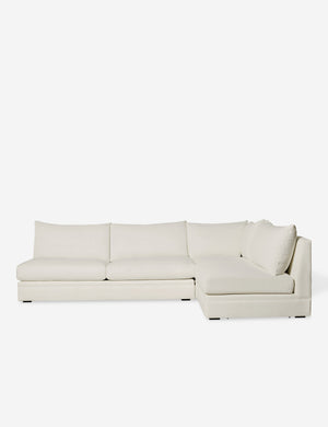 Winona Ivory Performance Fabric upholstered armless right-facing sectional sofa