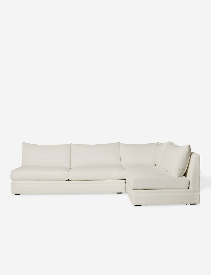 #color::ivory-performance-fabric #configuration::right-facing | Winona Ivory Performance Fabric upholstered armless right-facing sectional sofa