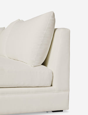 Right-side of the Winona Ivory Performance Fabric armless right-facing sectional sofa
