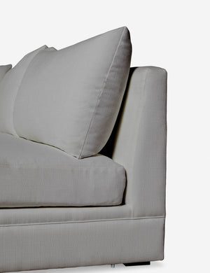 Right-side of the Winona Gray Performance Fabric armless right-facing sectional sofa