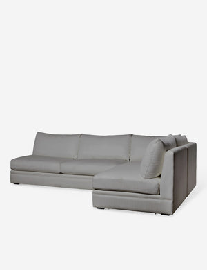 Angled view of the Winona Gray Performance Fabric armless right-facing sectional sofa