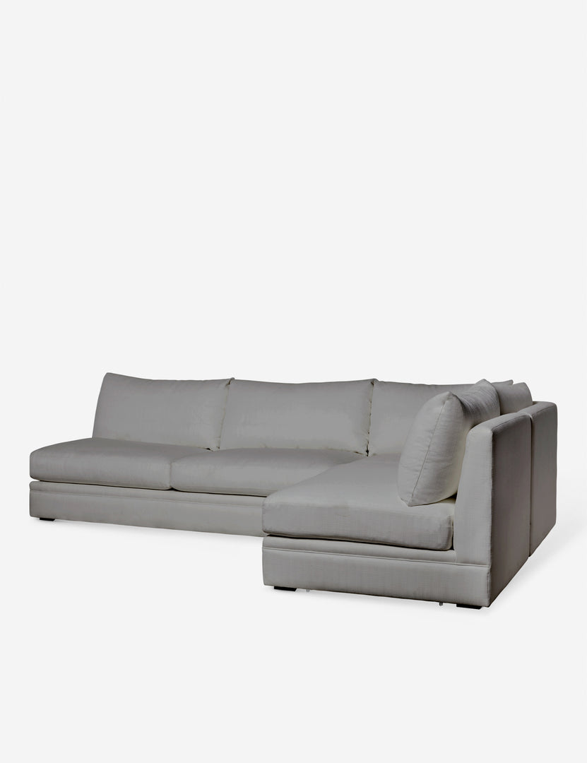 #color::gray-performance-fabric #configuration::right-facing | Angled view of the Winona Gray Performance Fabric armless right-facing sectional sofa