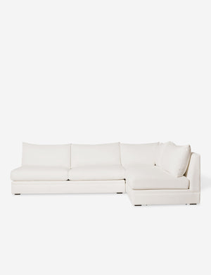 Winona Ivory Linen upholstered armless right-facing sectional sofa