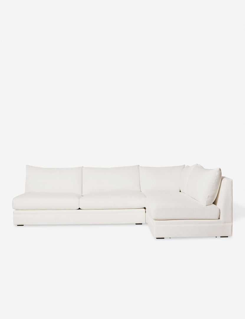 #color::ivory-linen #configuration::right-facing | Winona Ivory Linen upholstered armless right-facing sectional sofa