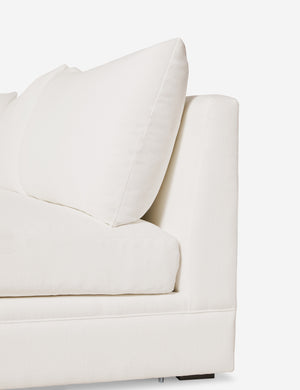 Right-side of the Winona Ivory Linen armless right-facing sectional sofa