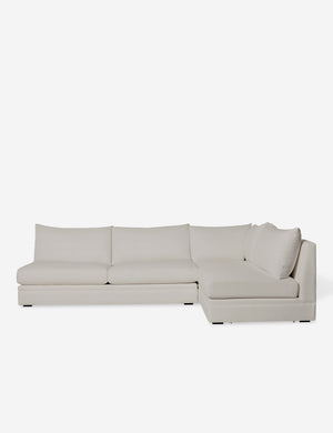 Winona Natural Linen upholstered armless right-facing sectional sofa