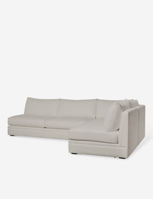 Angled view of the Winona Natural Linen armless right-facing sectional sofa