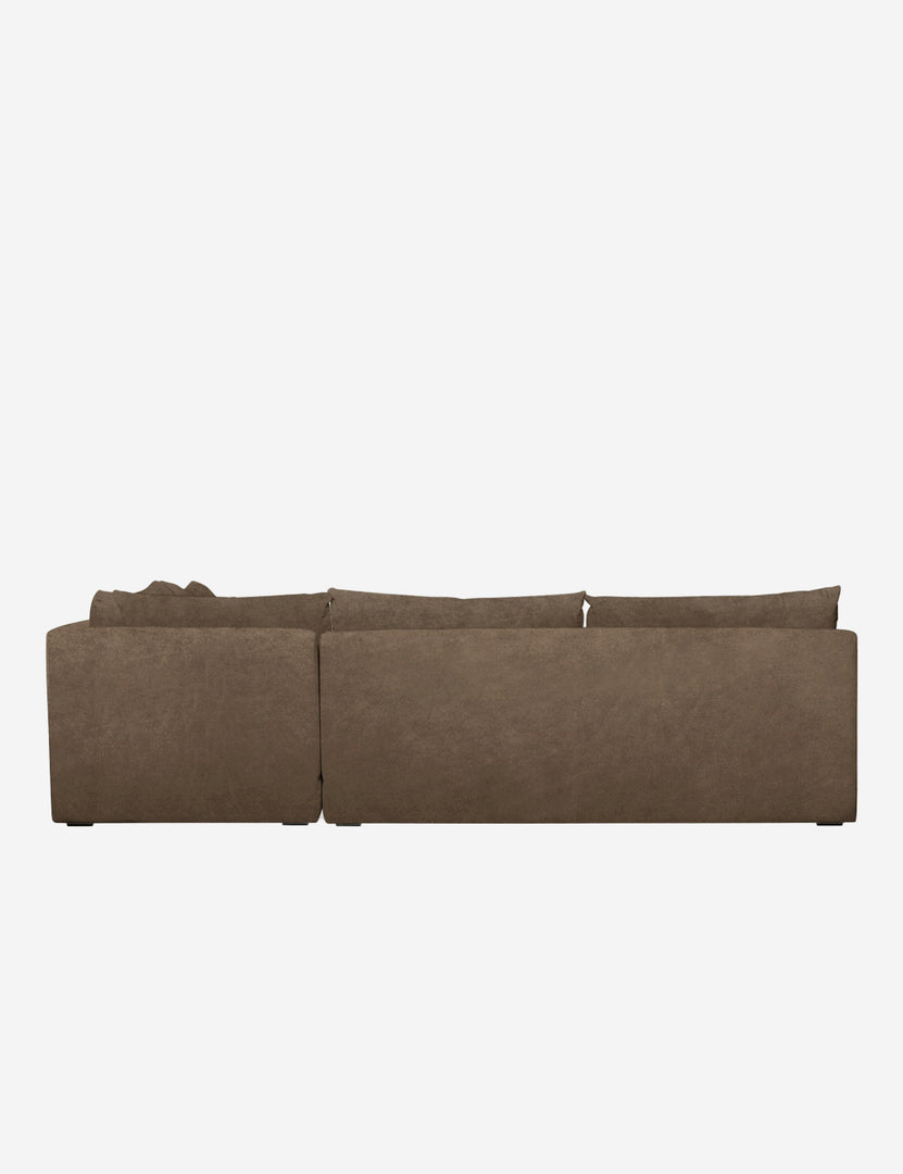#color::toffee-velvet #configuration::right-facing | Back of the Winona Toffee Brown Velvet armless right-facing sectional sofa