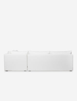 Back of the Winona white performance fabric armless right-facing sectional sofa