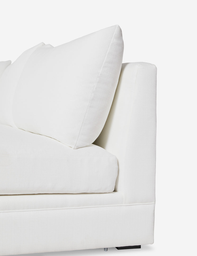 #color::white-performance-fabric #configuration::right-facing | Right-side of the Winona white performance fabric armless right-facing sectional sofa