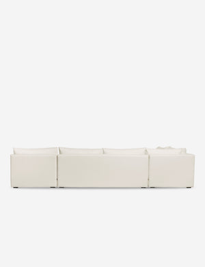 Back of the Winona ivory performance fabric armless corner sectional sofa 160 inch width