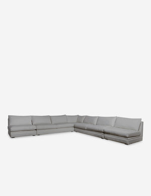 Winona gray performance fabric upholstered armless corner sectional sofa 160 inch width