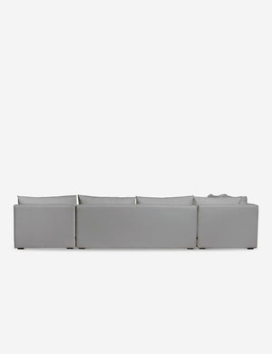 Back of the Winona gray performance fabric armless corner sectional sofa 160 inch width