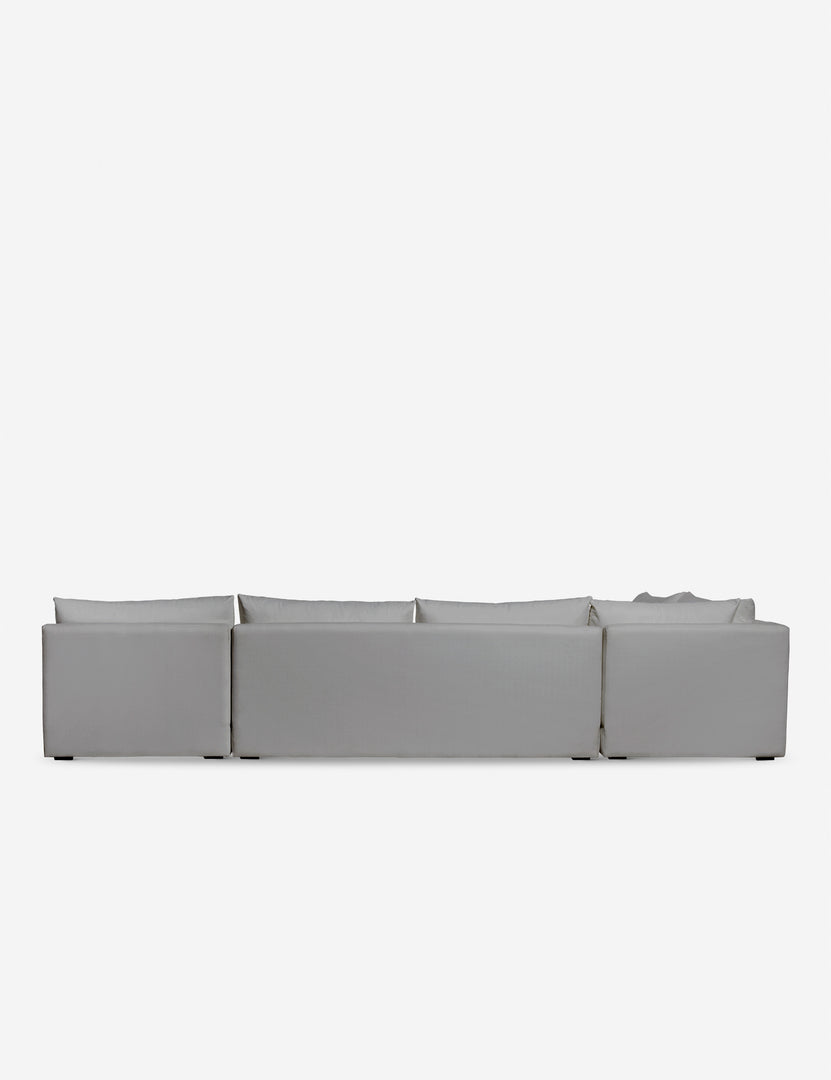 #color::gray-performance-fabric #size::160-W | Back of the Winona gray performance fabric armless corner sectional sofa 160 inch width
