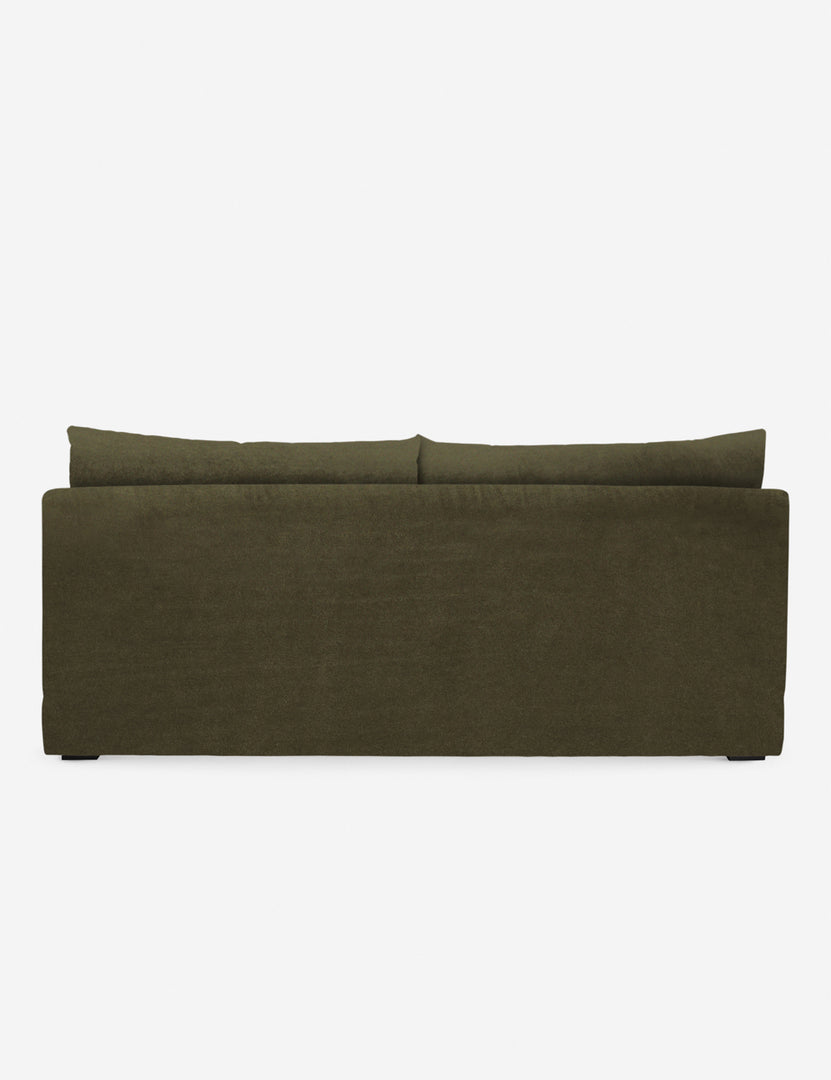 #color::balsam-velvet | Back of the Winona Balsam Green Velvet armless sofa