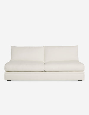Winona Ivory Performance Fabric armless sofa with an upholstered frame