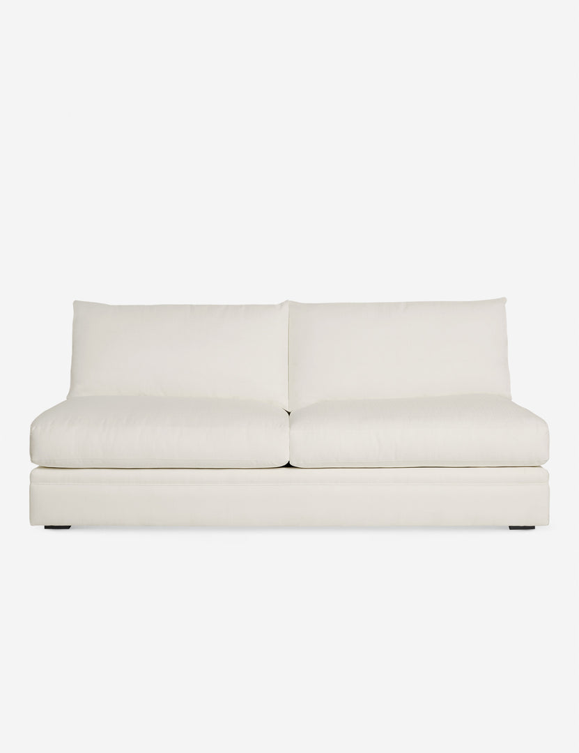 #color::ivory-performance-fabric | Winona Ivory Performance Fabric armless sofa with an upholstered frame