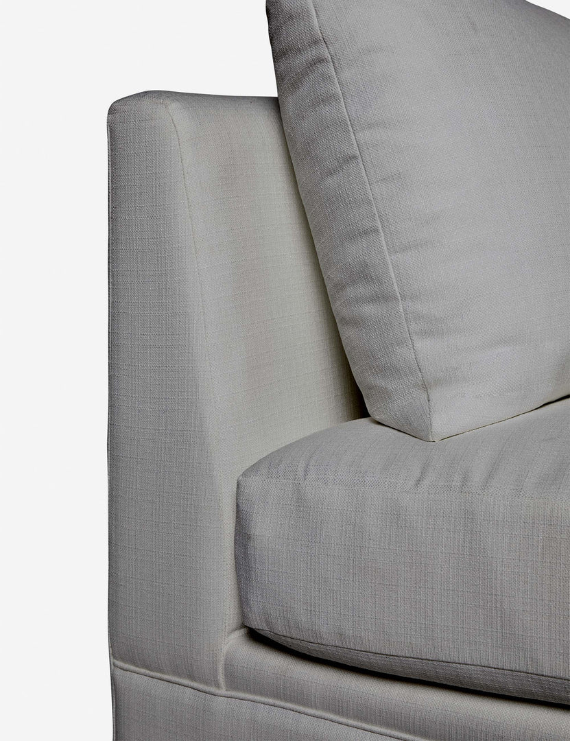 #color::gray-performance-fabric | Close-up of the side of the Winona Gray Performance Fabric armless sofa