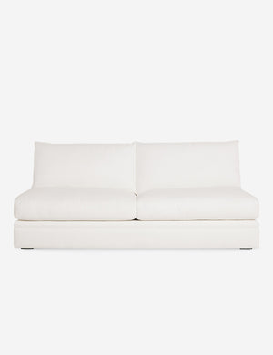 Winona Ivory Linen armless sofa with an upholstered frame