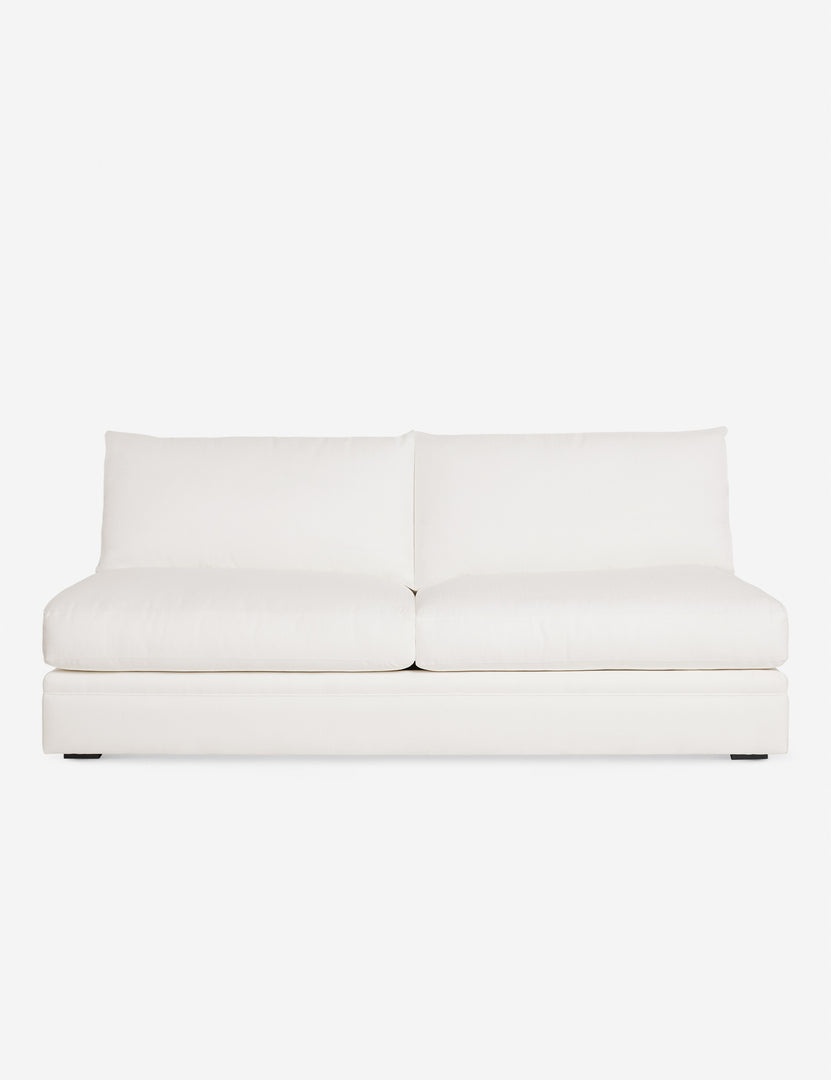 #color::ivory-linen | Winona Ivory Linen armless sofa with an upholstered frame