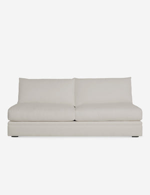 Winona Natural Linen armless sofa with an upholstered frame