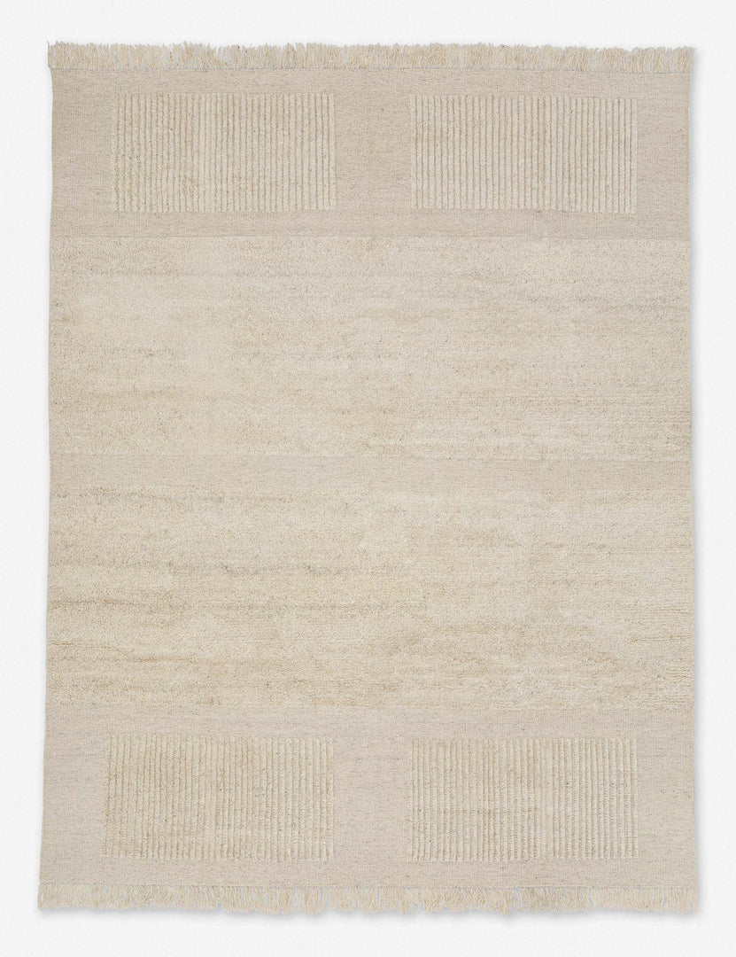 #size::3--x-5- #size::5--x-8- #size::8--x-10- #size::9--x-12- #size::10--x-14- | Noemie ivory handwoven rug with contrasting linear detailing