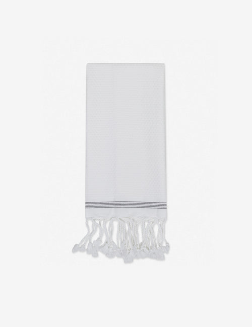 #color::white | Mediterranean Turkish Cotton white Guest Towel by Coyuchi with tasseled ends