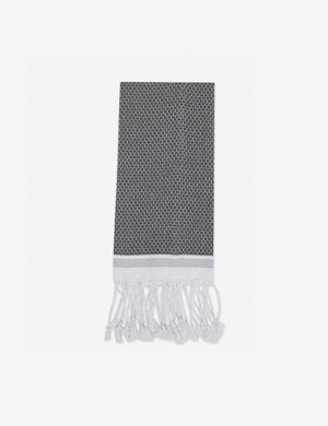 Mediterranean Turkish Cotton gray Guest Towel by Coyuchi with tasseled ends