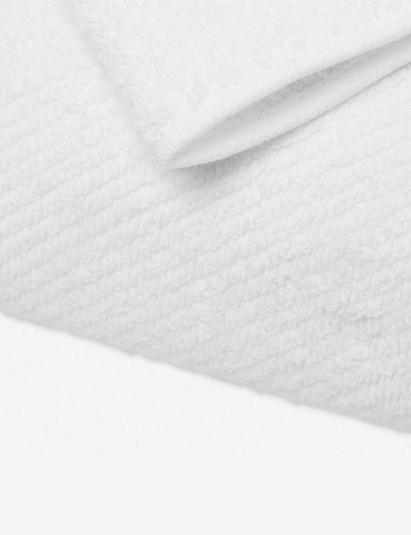 #color::white | Close up of the white turkish cotton Air Weight Towel Set by Coyuchi