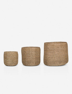 Set of 3 La jolla jute seagrass baskets