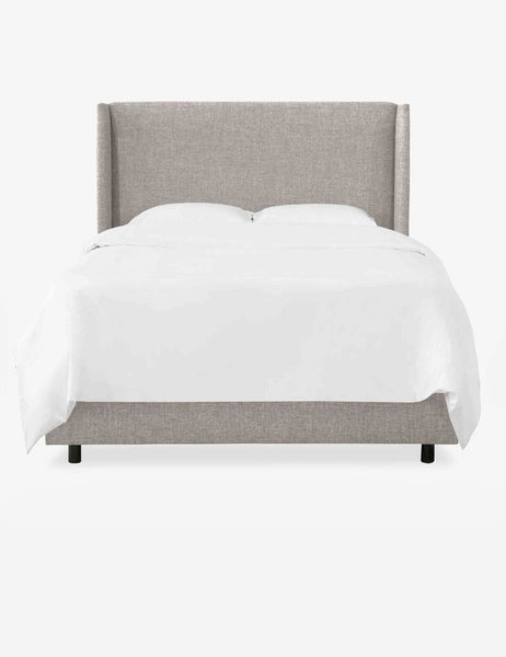 #color::zuma-gray #size::cal-king #size::full #size::king #size::queen #size::twin | Adara light gray linen upholstered bed.