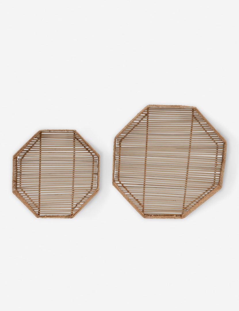 | Bird’s-eye view of the woven geometric bamboo murai trays