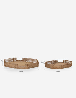 Dimensions on the woven geometric bamboo murai trays