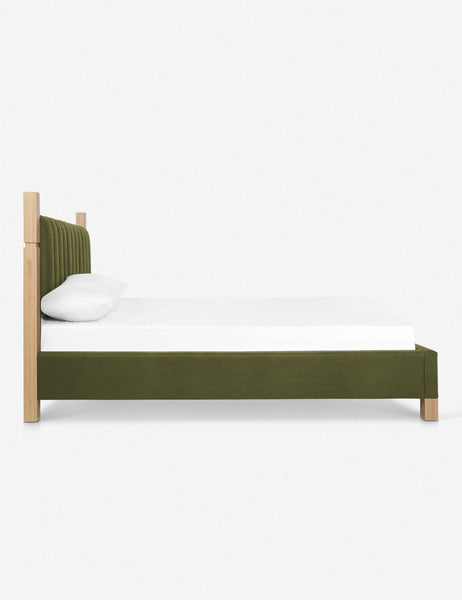 #size::cal-king #size::king #color::jade #size::queen | Side of the Ambleside Jade Green Velvet bed