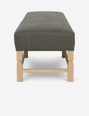 Side of the ambleside loden gray linen bench