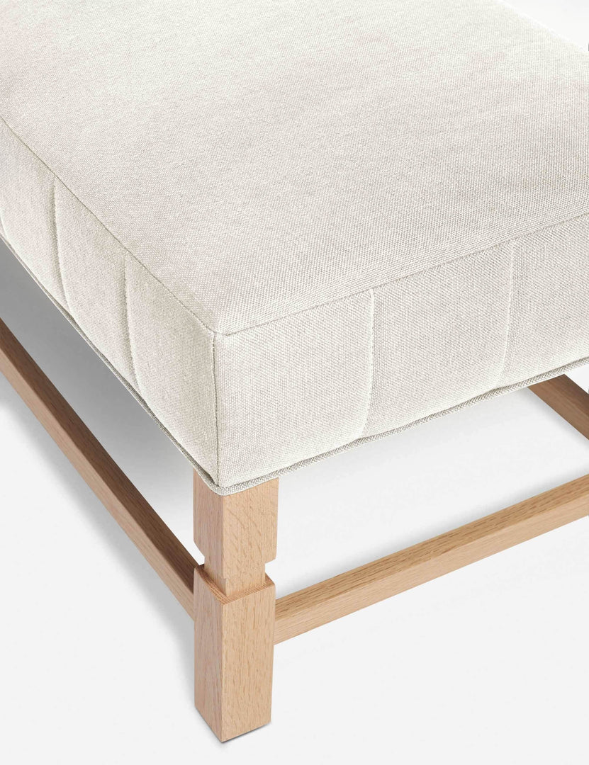 #color::natural | The vertical channeling on the cushion of the Ambleside Natural linen bench