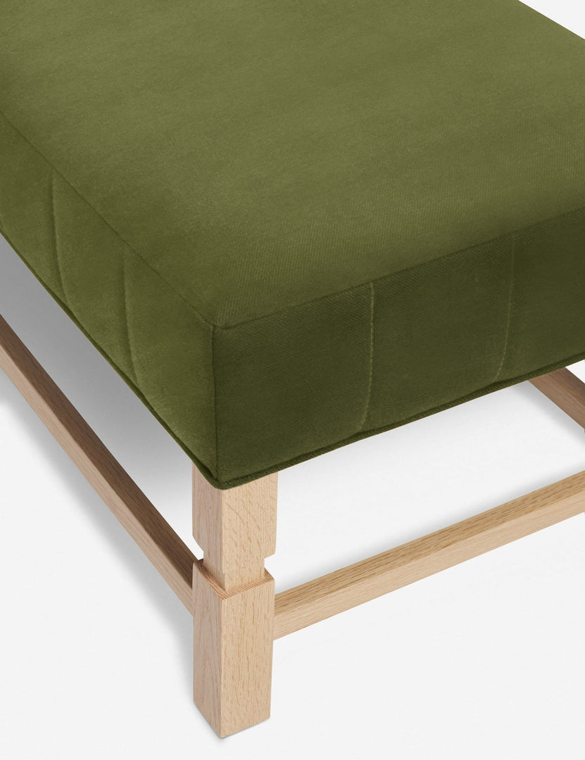 #color::jade | The vertical channeling on the cushion of the Ambleside Jade green velvet bench