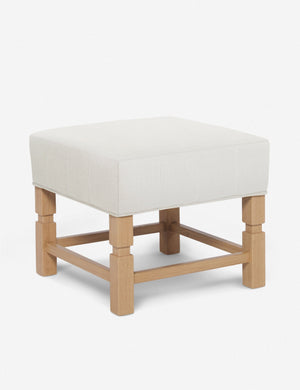 Angled view of the Ambleside Natural linen ottoman